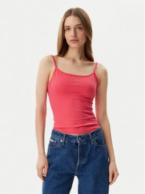 Tommy Jeans Top Essential DW0DW20675 Różowy Slim Fit