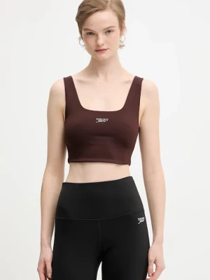 Tommy Jeans top kolor brązowy DW0DW21564