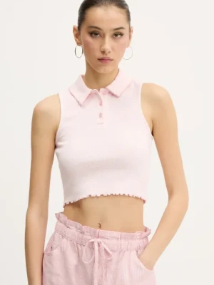 Tommy Jeans top kolor różowy DW0DW20295