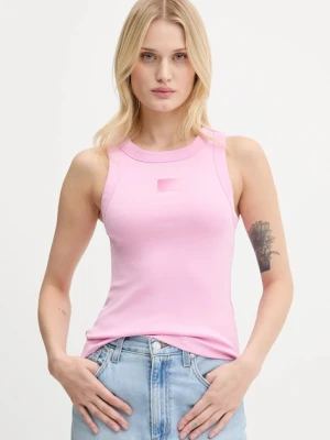 Tommy Jeans top kolor różowy DW0DW20920