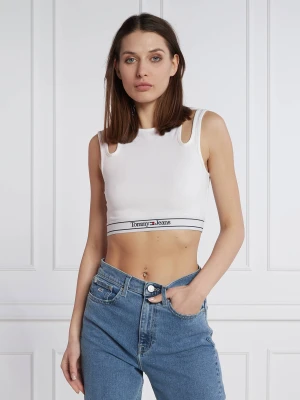 Tommy Jeans Top LOGO WB | Slim Fit biały