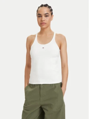 Tommy Jeans Top Racerback DW0DW22264 Biały Slim Fit