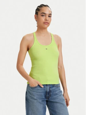 Tommy Jeans Top Racerback DW0DW22264 Zielony jasny Slim Fit