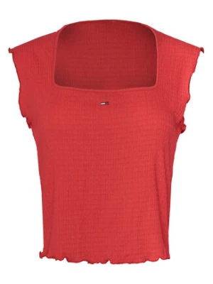 Tommy Jeans Top Smock Seersucker DW0DW22220 Czerwony Slim Fit