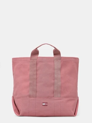 Tommy Jeans torebka bawełniana kolor różowy AW0AW17542