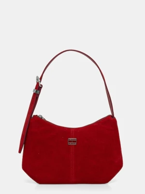 Tommy Jeans torebka damska zamszowa czerwony