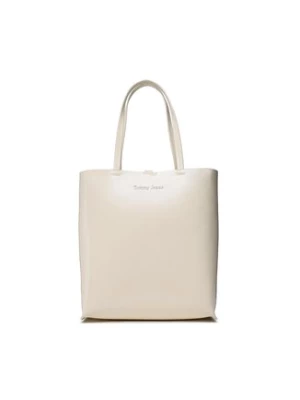 Tommy Jeans Torebka Must North South Patent Tote AW0AW15540 Écru