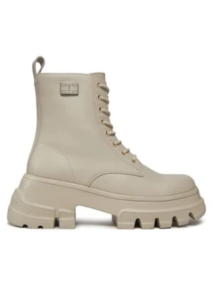 Tommy Jeans Trapery Tjw Chunky Leather Boot EN0EN02503 Beżowy
