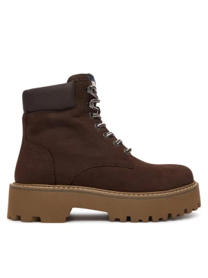Tommy Jeans Trapery Tjw Platform Nubuck Boots EN0EN03114 Brązowy