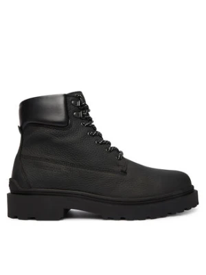 Tommy Jeans Trzewiki Tjm Lace Up Boot Leather EM0EM01629 Czarny