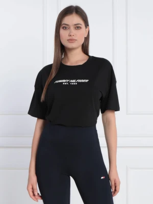 Tommy Sport T-shirt | Cropped Fit czarny