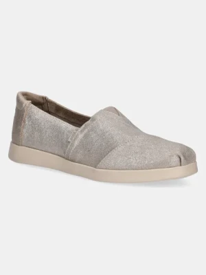 Toms espadryle CHAMPAGNE METALLIC SUEDE kolor srebrny 10021548