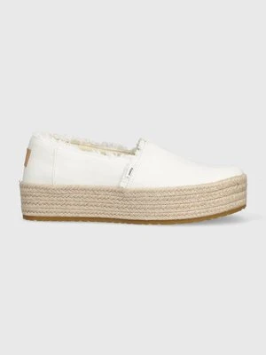 Toms espadryle Valencia kolor biały na platformie 10019820