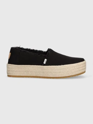 Toms espadryle Valencia kolor czarny na platformie 10019795