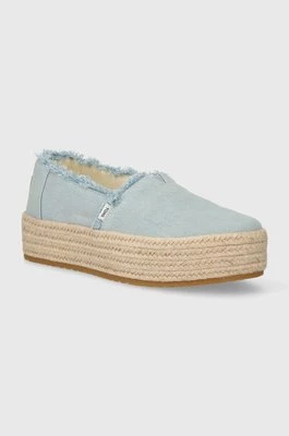 Toms espadryle Valencia kolor niebieski na platformie 10019798