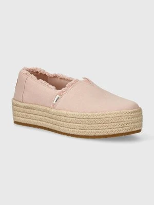 Toms espadryle Valencia kolor różowy na platformie 10020698