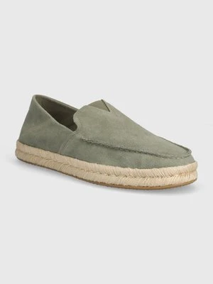 Toms espadryle zamszowe Alonso Loafer Rope kolor zielony 10020874