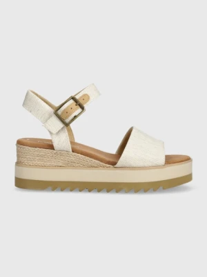 Toms sandały Diana damskie kolor beżowy na koturnie