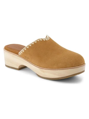 TOMS Skórzane chodaki w kolorze jasnobrązowym rozmiar: 37