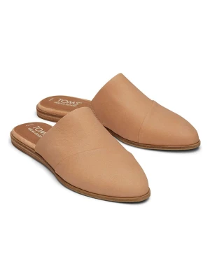 TOMS Skórzane klapki w kolorze beżowym rozmiar: 36