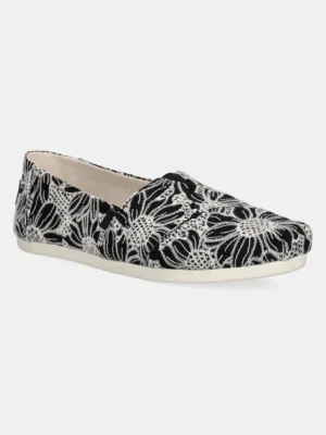 Toms tenisówki OVERSIZED FLORAL EYELET kolor czarny 10021888