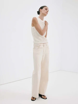 Top ażurowa dzianina kremowy / écru - Kobieta - - MANGO