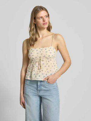 Top babydoll z seersuckerem ze sznurowaniem REVIEW