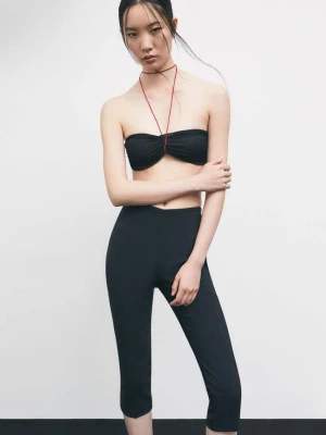 Top bandeau „My SKIN Tailoring” z drapowanego tiulu Patrizia Pepe czarny