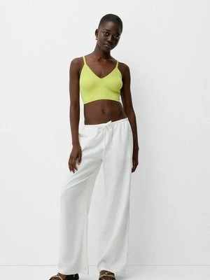 Top Bershka zieleń butelkowa