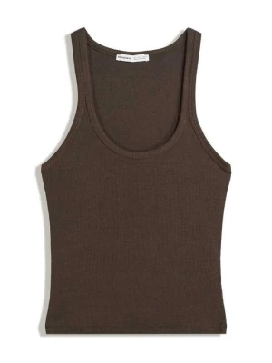 Top Bershka ciemnobrązowy