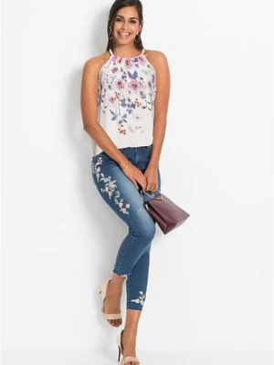 Top bez rękawów z lejącej wiskozy bonprix