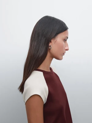 Top Bez Rękawów Z Prążkowanej Bawełny - Bordowy - - Massimo Dutti - Kobieta