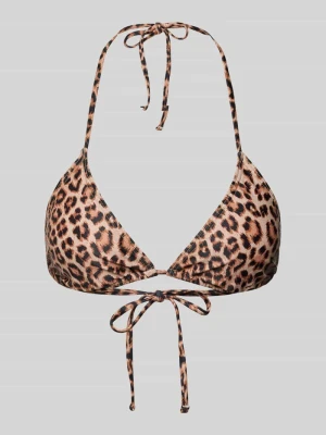 Top bikini o kroju regular fit ze wzorem na całej powierzchni model ‘BAOMI’ Pieces Jasnobrązowy