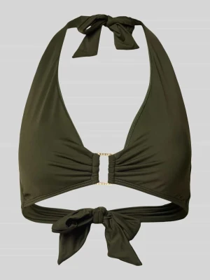 Top bikini w jednolitym kolorze z wiązaniem Lauren Ralph Lauren