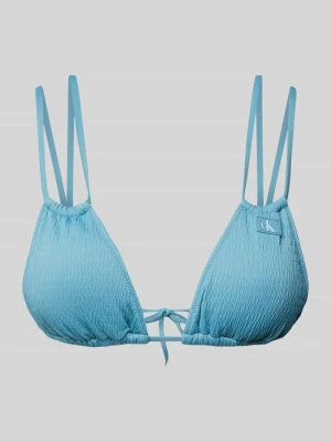 Top bikini z fakturowanym wzorem model ‘TRIANGLE’ Calvin Klein Morski