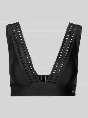 Top bikini z falistym wykończeniem model ‘EYELET’ Boss