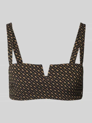 Top bikini ze wzorem na całej powierzchni model ‘BANDEAU’ Boss