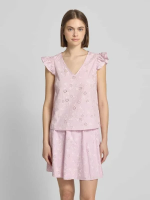 Top-bluzka o kroju regular fit z czystej bawełny model 'BANNA' Pieces