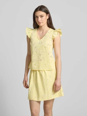 Top-bluzka o kroju regular fit z czystej bawełny model 'BANNA' Pieces