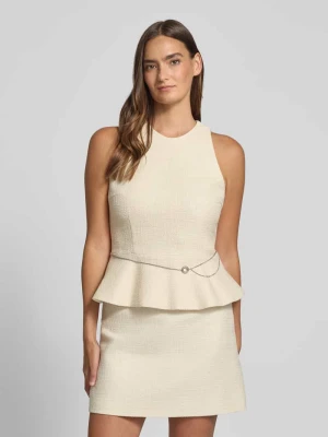 Top-bluzka o kroju slim fit z czystej bawełny model 'CALETI' Hugo Złamany biały