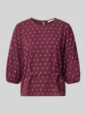 Top bluzkowy o kroju regular fit z czystej bawełny Marc O'Polo Bordowy