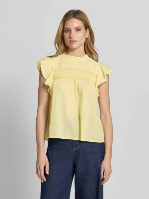 Top bluzkowy o kroju regular fit z czystej bawełny model 'TRINE' Vero Moda