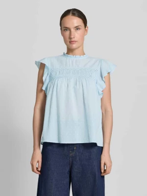 Top bluzkowy o kroju regular fit z czystej bawełny model 'TRINE' Vero Moda