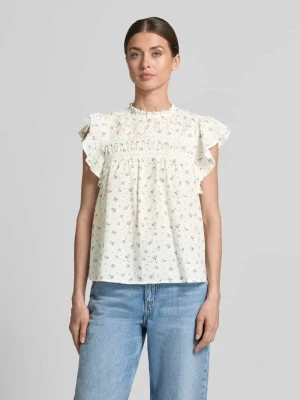 Top bluzkowy o kroju regular fit z czystej bawełny model 'TRINE' Vero Moda