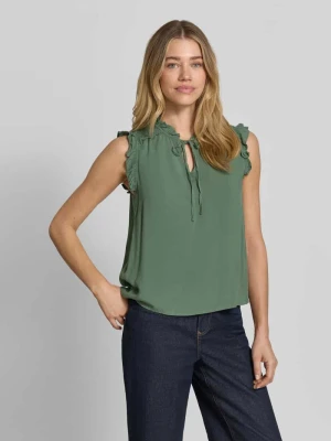 Top bluzkowy o kroju regular fit z czystej wiskozy model 'ALBA' Vero Moda