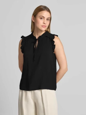 Top bluzkowy o kroju regular fit z czystej wiskozy model 'ALBA' Vero Moda