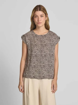 Top bluzkowy o kroju regular fit z czystej wiskozy model ‘Ferena splash’ Opus