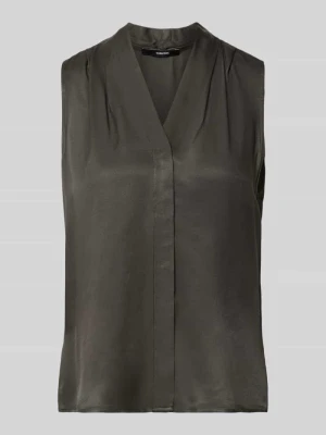 Top bluzkowy o kroju regular fit z czystej wiskozy model 'Zenaya' Someday Oliwkowy