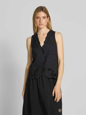 Top bluzkowy o kroju regular fit z dekoltem w serek model ‘Daima’ MOS MOSH