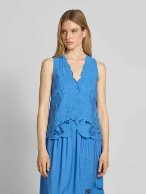 Top bluzkowy o kroju regular fit z dekoltem w serek model ‘Daima’ MOS MOSH